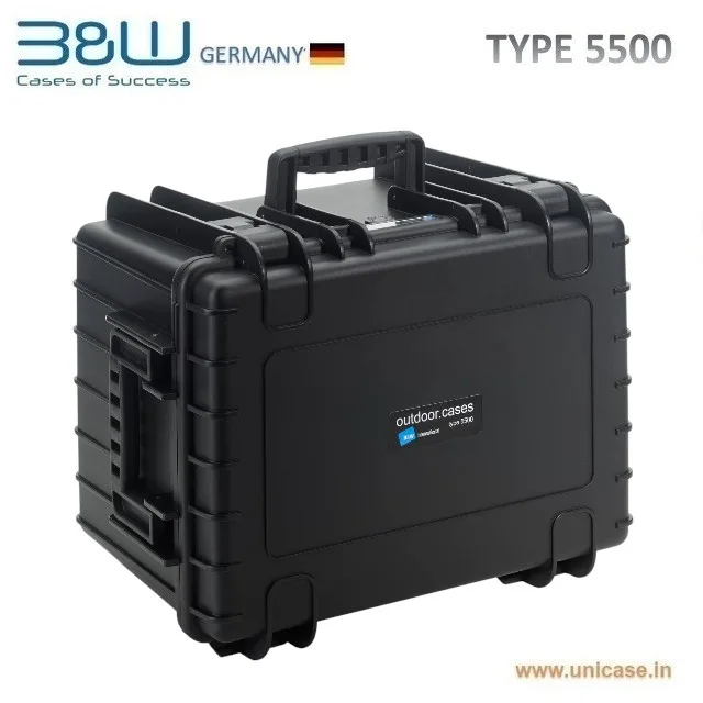 TYPE 5500 B&W Industrial grade IP67 hard plastic Carry Case: Premium quality water proof MIL certified hard plastic carry case