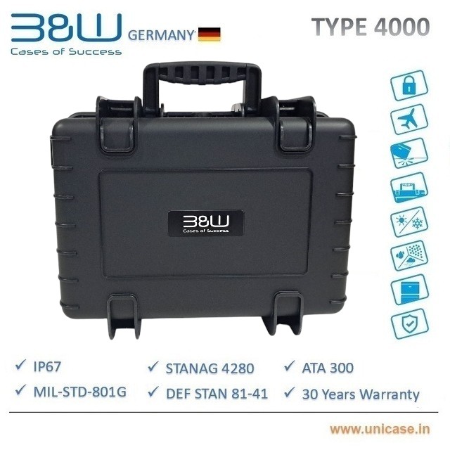Pelican cases with Custom foam inserts from Unicase model B&W TYPE 4000
