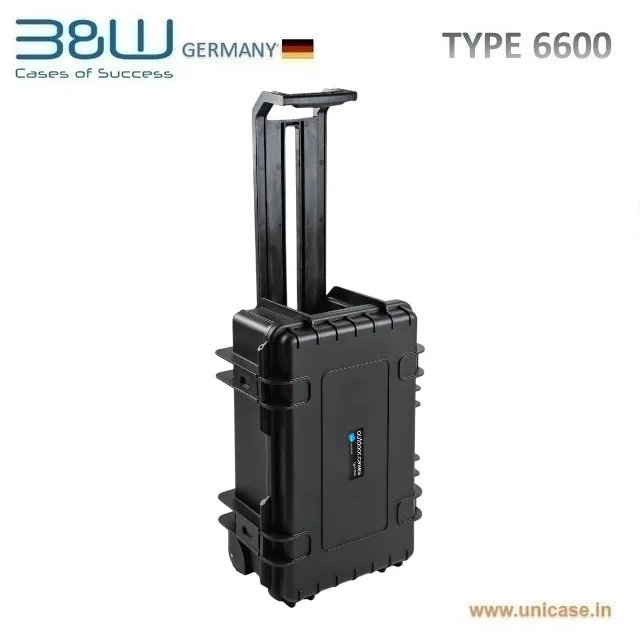 TYPE 6600 B&W Heavy duty waterproof IP67 certified outdoor hard plastic carry Case: Rugged flight cabin baggage MIL grade camera hard plastic carry case