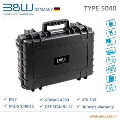 TYPE 5040 <span> B&W IP67 and MIL certified hard plastic Carry Case: Premium quality water proof hard carry case</span>