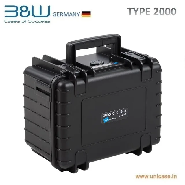 TYPE 2000 B&W MIL standard IP67 grade Plastic Hard Case: Premium quality outdoor waterproof carry case