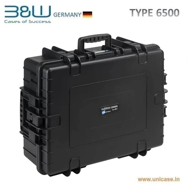 TYPE 6500 B&W Heavy duty MIL certified outdoor hard plastic carry Case: Rugged premium quality IP67 certified drone hard carry case