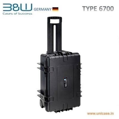 TYPE 6700 <span> B&W Heavy duty waterproof MIL grade certified hard plastic carry Case with wheels and trolley: Rugged IP67 grade hard plastic drone case with rugged wheels</span>