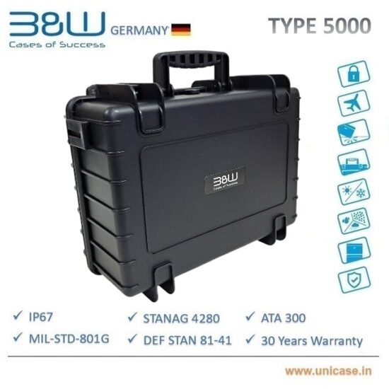 TYPE 5000 protective Pelican case from B&W : MIL standard and IP67 certified hard case like Nanuk protective hard cases