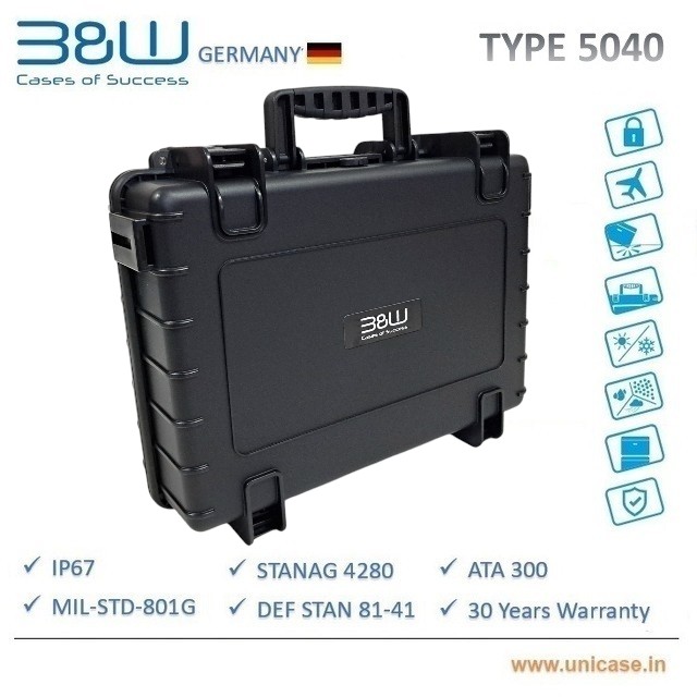 TYPE 5040 B&W IP67 and MIL certified hard plastic Carry Case: Premium quality water proof hard carry case