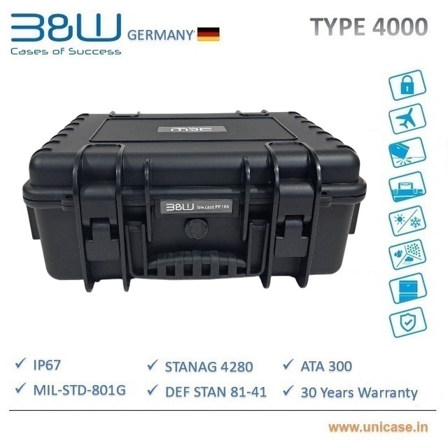 TYPE 4000 B&W Pelican protective hard case : Hard Carry Case for drone protective case or medial instrument case like MAX hard cases