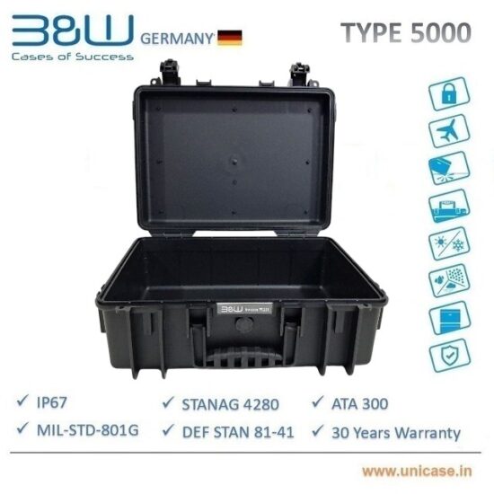MAX hard carry cases type IP67 and MIL standard certified Pelican case form B&W TYPE 5000 with Customized foam packing