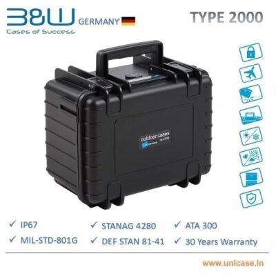 TYPE 2000 <span> B&W MIL standard IP67 grade Plastic Hard Case: Premium quality outdoor waterproof carry case</span>