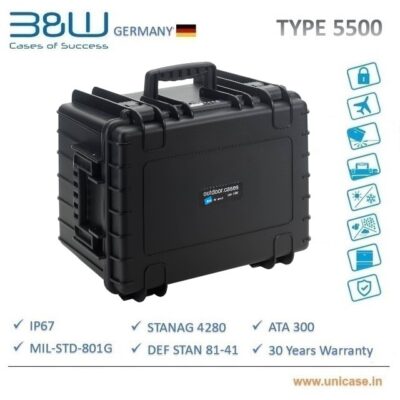 TYPE 5500 <span> B&W Industrial grade IP67 hard plastic Carry Case: Premium quality water proof MIL certified hard plastic carry case</span>