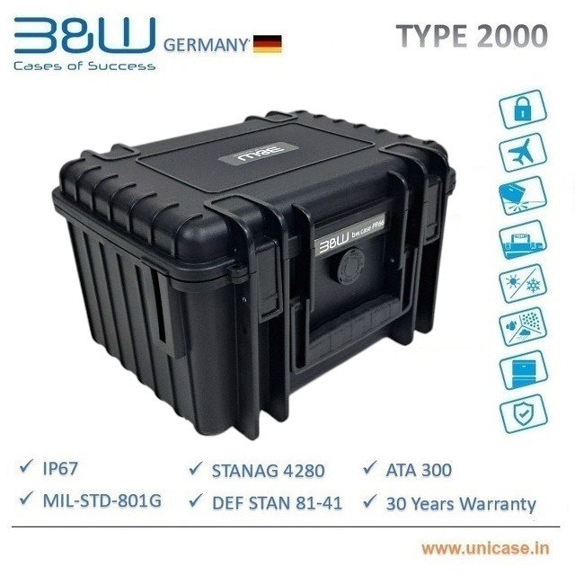 TYPE 2000 B&W waterproof ip67 case : Dust proof and shock proof Pelican case Pistol carry case Unicase TYPE 2000 B&W weather proof ip67 and MIL grade case : Dust proof and shock proof Pelican case