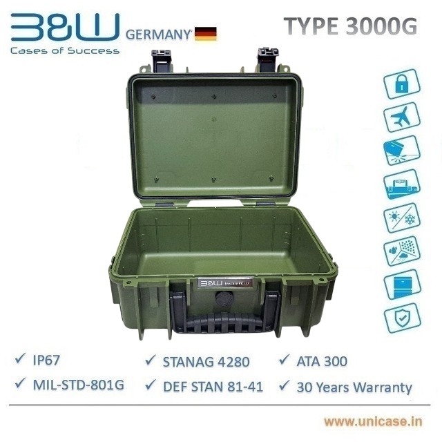Buy TYPE 3000G B&W Rugged green plastic carry case IP67 certified MIL grade Hard Plastic Case: High quality outdoor waterproof transit carry case TYPE 3000G B&W Rugged green plastic carry case IP67 certified MIL grade Hard Plastic Case: High quality outdoor waterproof transit carry case