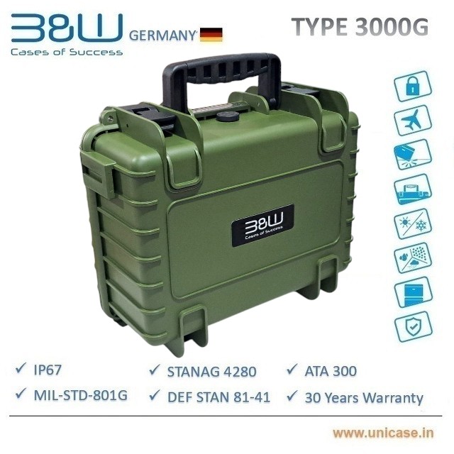 Buy TYPE 3000G B&W Rugged green plastic carry case IP67 certified MIL grade Hard Plastic Case: High quality outdoor waterproof transit carry case TYPE 3000G B&W Rugged green plastic carry case IP67 certified MIL grade Hard Plastic Case: High quality outdoor waterproof transit carry case