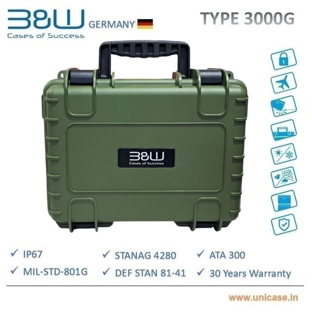 Buy TYPE 3000G B&W Rugged green plastic carry case IP67 certified MIL grade Hard Plastic Case: High quality outdoor waterproof transit carry case TYPE 3000G B&W Rugged green plastic carry case IP67 certified MIL grade Hard Plastic Case: High quality outdoor waterproof transit carry case